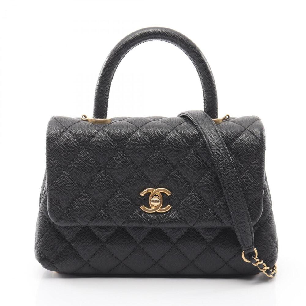 Chanel Coco Handle Flap Matelassé 2-Way Handbag, Caviar Skin (Grained Calfski...